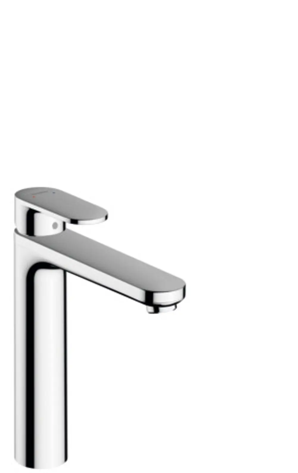 Einhebel-Waschtischmischer aus Chrom mit isolierter Wasserführung und Zugstangen-Ablaufgarnitur, präsentiert von Hansgrohe.